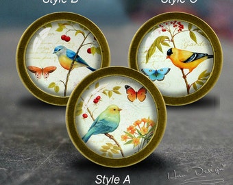 Birds&Butterfly -- Drawer knobs/ Handmade Vintage Bronze Dresser knobs cabinet Dresser Knobs pull/Dresser Pull/Cabinet Knobs/Furniture Knobs