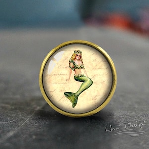 Sereia - puxadores de gaveta / puxadores de cômoda vintage feitos à mão em bronze, puxadores de cômoda / puxadores de cômoda / puxadores de armário / puxadores de móveis