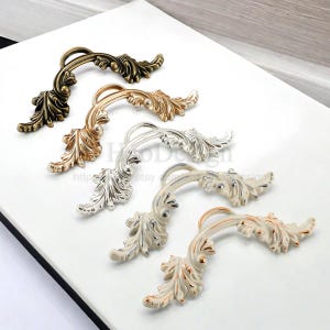 2.52&quot; Antique Dresser Pulls Drawer Knobs Pull Handles Ornate Kitchen Cabinet Wine cabinet Handles Knobs Vintage Furniture Hardware 64mm