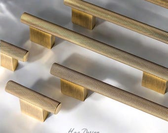 Maniglie per mobili in ottone massiccio, bronzo, zigrinate, pomelli, cassetti, armadi, maniglie per mobili, cucine, credenze, maniglie per mobili, ferramenta H273