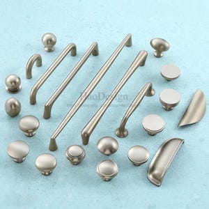 Brushed nickel Cabinet Pulls Handle Knob Vintage Dresser Handles Solid Brass Drawer Pulls Grace Brass Wardrobe Handles Pull Cabinet Hardware