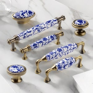 セラミックキッチンキャビネットノブヴィンテージスタイル、ホワイトと