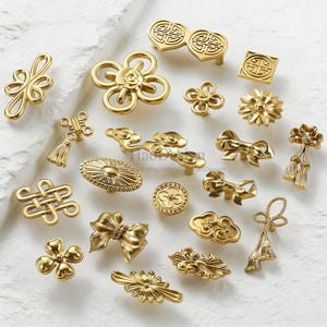 Unikalne mosiężne gałki z chińskim węzłem, mosiężne gałki w kształcie łuku, uchwyty do szuflad, gałki do komód, uchwyty do szuflad, mosiężne okucia meblowe