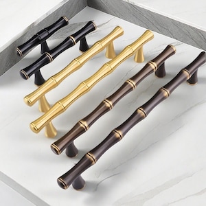 Bamboo Joints Brass Drawer Pulls Handles Brass Cabinet Handles Pulls Knobs Dresser Cabinet door Sideboard handles Pulls Furniture Hardware