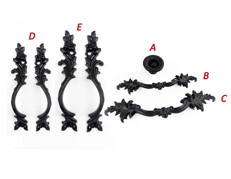Black Door Handle Pulls Drawer Pull Handles Dresser Etsy