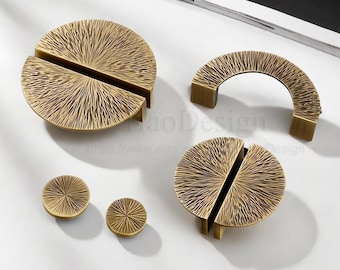 Tiradores de latón macizo, bronce antiguo con textura retro, tiradores de cajones, tiradores de armarios, tiradores de armarios de cocina, tiradores de aparadores, tiradores, pomos