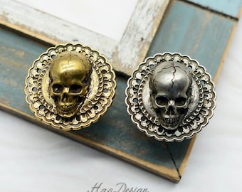 Unique Brass Skull knobs Brass drawer Handles knobs pulls brass skeleton knob Dresser pulls door Knobs Drawer Pulls Handles Cabinet Hardware