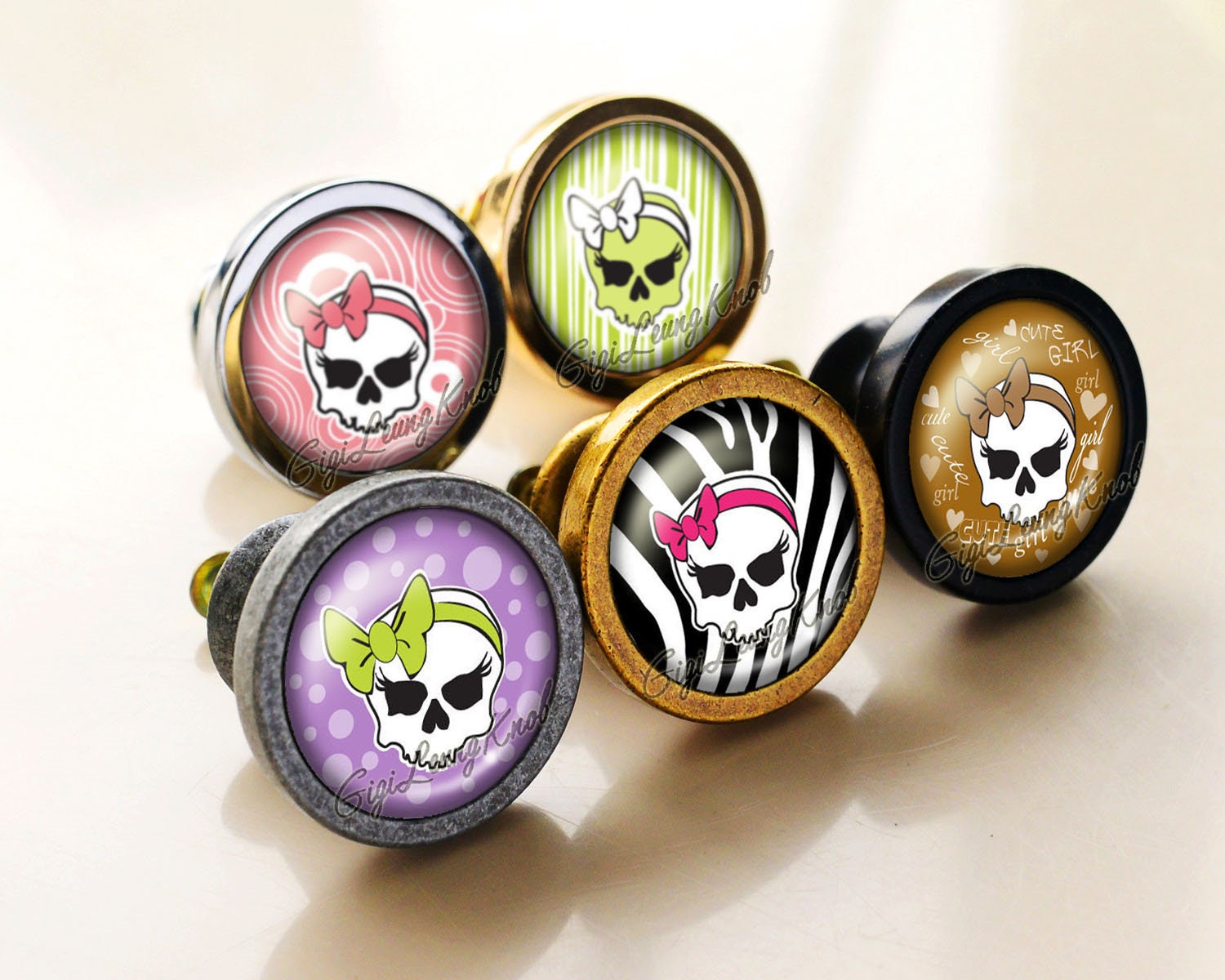 Skull knobs/Drawer knobs/Handmade Vintage Bronze Dresser knobs Etsy