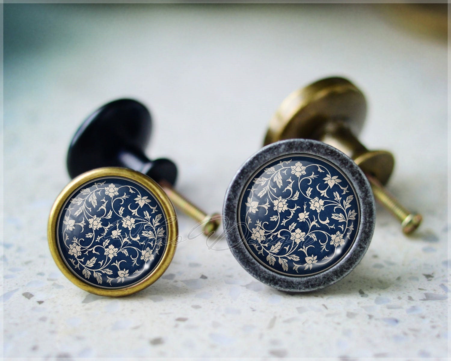 White and Gold Dresser Knobs - Etsy