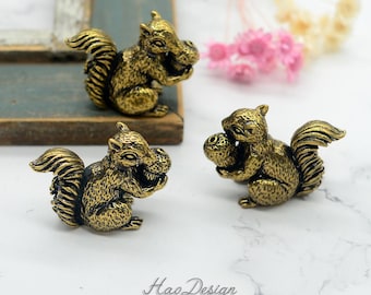 Solid Brass squirrel Knobs,Bronze drawer Handles,Brass knob Handles,drawer pulls,door knob,Drawer Pull Handles,Cabinet Hardware,Unique Knobs