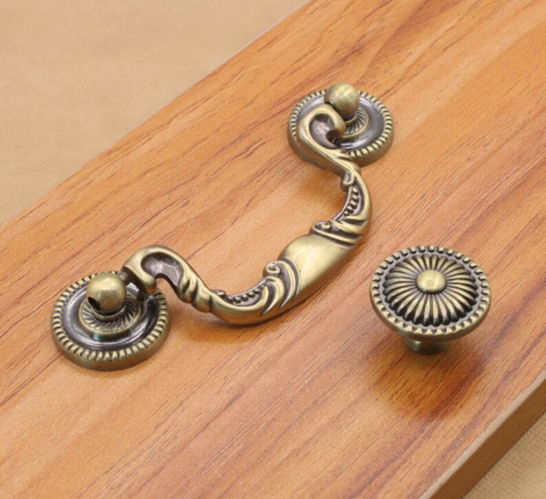 XMHRJ048 Antique Bronze Dresser Knob Drawer Pulls Knobs Handles Cabinet Pull Kitchen Cupboard Door Handle Hardware Bathroom Handles 96