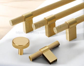 Solid brass knurled Knobs Pulls handles drawer Wardrobe handles Kitchen cabinet handles Sideboard Dresser pulls Handles Furniture Hardware