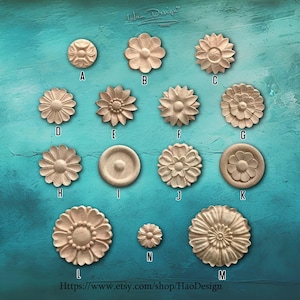 Adornos elegantes de madera Apliques ornamentales para muebles Revestimiento de madera para muebles Adornos de pared para el hogar Flor de esquina de madera Calcomanía de madera TD42