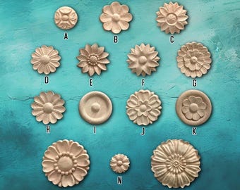 Chic Wood Embellishments Ornate Furniture Apliques Wood Onlay Furniture Trim Home Wall Embellishments Wood Corner flower  Wood decal TD42