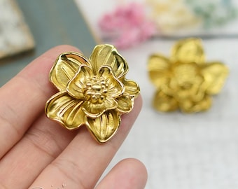 Brass Flowers knobs,Flower drawer Handles, brass Handles,drawer pull,door knob,Knob Drawer Pulls Handle,dresser Handles,Cabinet Hardware H88