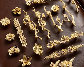 Brass Branches Handles,Flower drawer Handles,Flower knobs,brass Handles,drawer pull,door knobs,Knobs Drawer Pulls Handle Cabinet Hardware