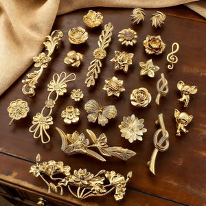 Messing Blume Knäufe Schublade Sideboard Knöpfe Knäufe Griffe Küchenschrank Knäufe Messing Rosen Griffe Knäufe Möbelbeschläge