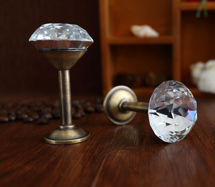 Rhinestone Glass Wall Hook Decorative Hooks Coat Hangers Clear Etsy