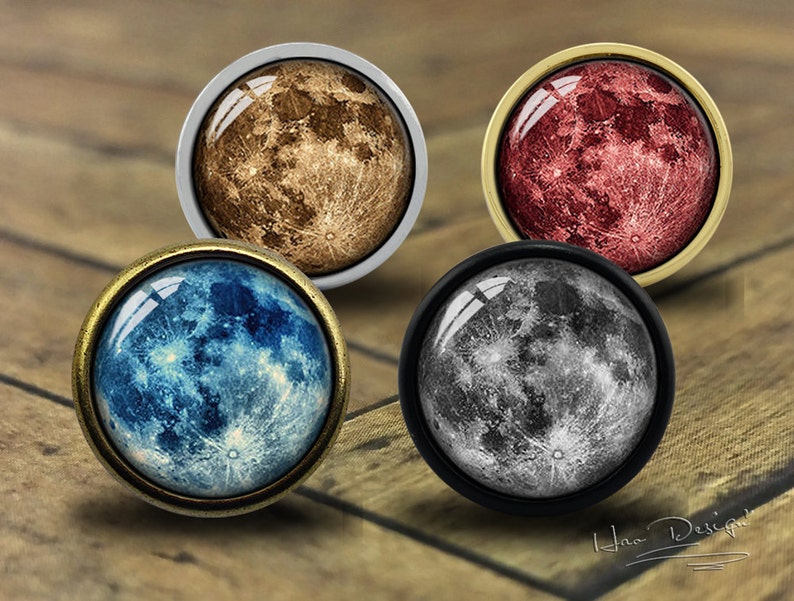 Moon Drawer Knobs/ Handmade Vintage Bronze Dresser Knobs Etsy