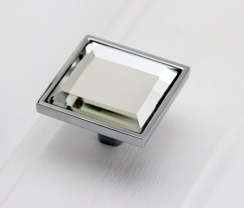 XM364 Square Glass Crystal Dresser Knob Glass Knobs Drawer Knobs colorful Pulls Kitchen Cabinet Knobs Handle Pull Bling Hardware