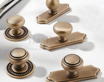 Retro Massivem Messing Knöpfe Pulls Griffe Schublade Kleiderschrank Griffe Küchenschrank Griffe Sideboard Dresser Pull Handle Knob Möbelbeschläge