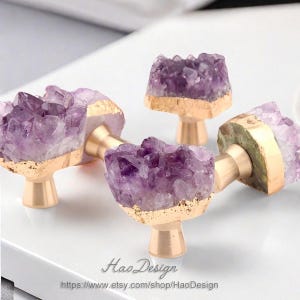 Natural Amethyst knobs,Drawer Pulls,Cabinet Pulls,Wardrobe Pull,Irregular crystal Knob,Dresser handles,ore Pulls,Amethyst Pulls