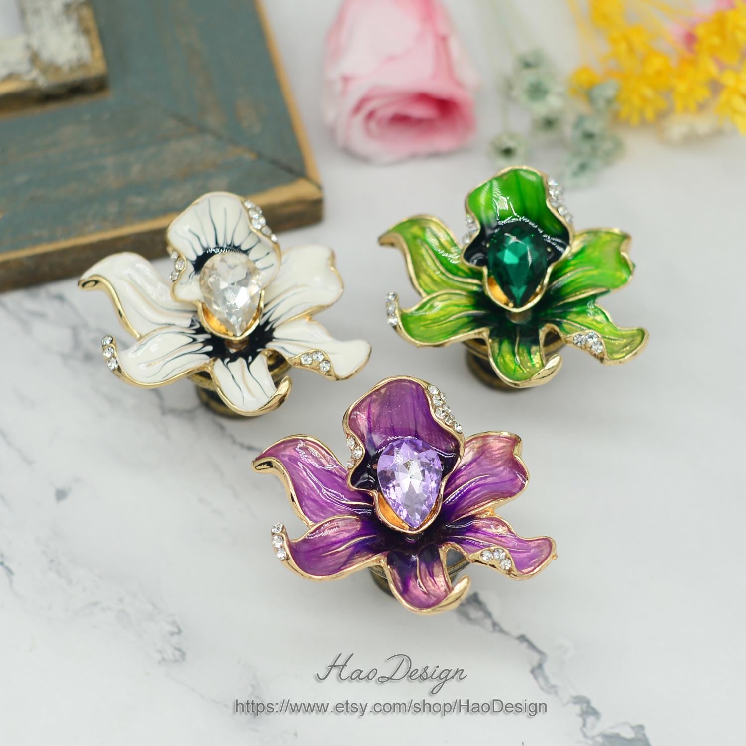 Unique Flower Knob Dresser Knobs Cabinet handles Cabinet Knobs drawer knob Dresser handle Cabinet Pulls DIY Pulls Handles Furniture Hardware