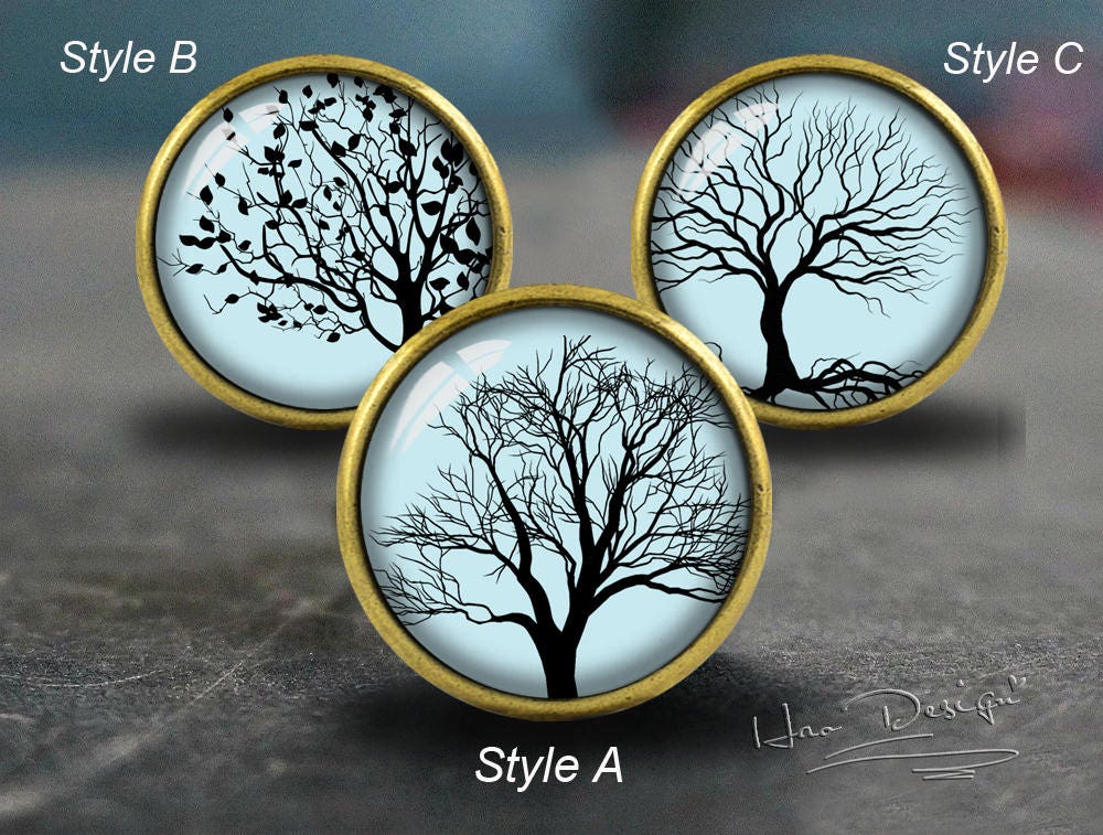 Albero -- Pomelli cassetto/ Manopole per cassettiere in bronzo fatte a mano armadio Pomelli cassettiera tirare / Comò Tirare / Manopole armadio / Mano