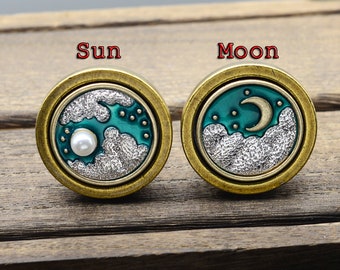 Moon Knob,Stars Dresser Knob,starry sky Knob,Cabinet Knobs,drawer knob,Dresser handle,Cabinet Pulls,Unique Pulls Handles,Furniture Hardware