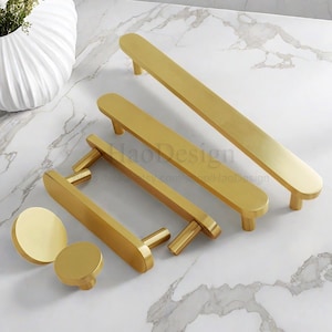 Massives Messing Moderne einfache Kabinett Griffe zieht Kleiderschrank Schublade Messing Griffe Küchen Schränke Kommoden Griffe Möbelbeschläge