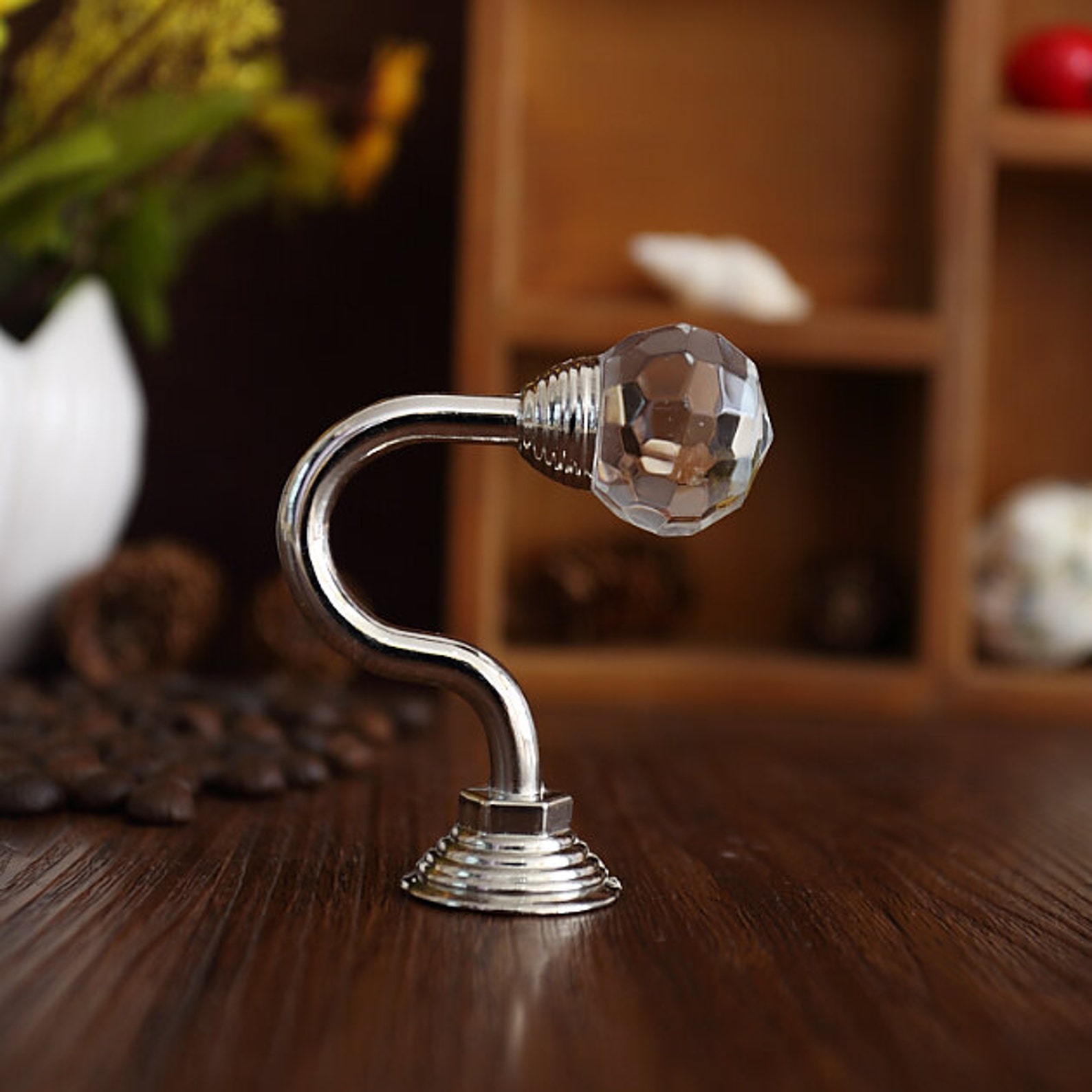 Rhinestone Glass Wall Hook Decorative Hooks Coat Hangers Clear Etsy