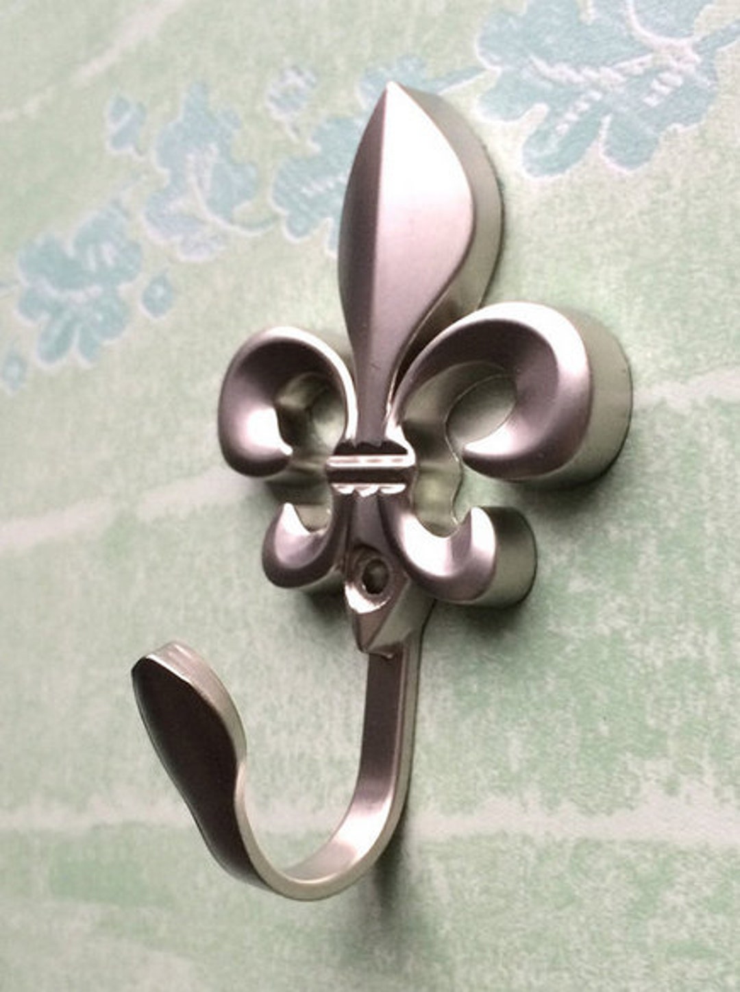 Silver FLEUR DE LIS Metal Wall Hook Decorative Hooks Coat Etsy