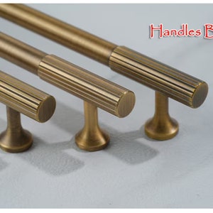 Minimalist Solid Brass Antiqued bronze knurled handles drawer wardrobe door handle cabinet handle Drawer Handles Brass Handle Knobs Hardware image 6