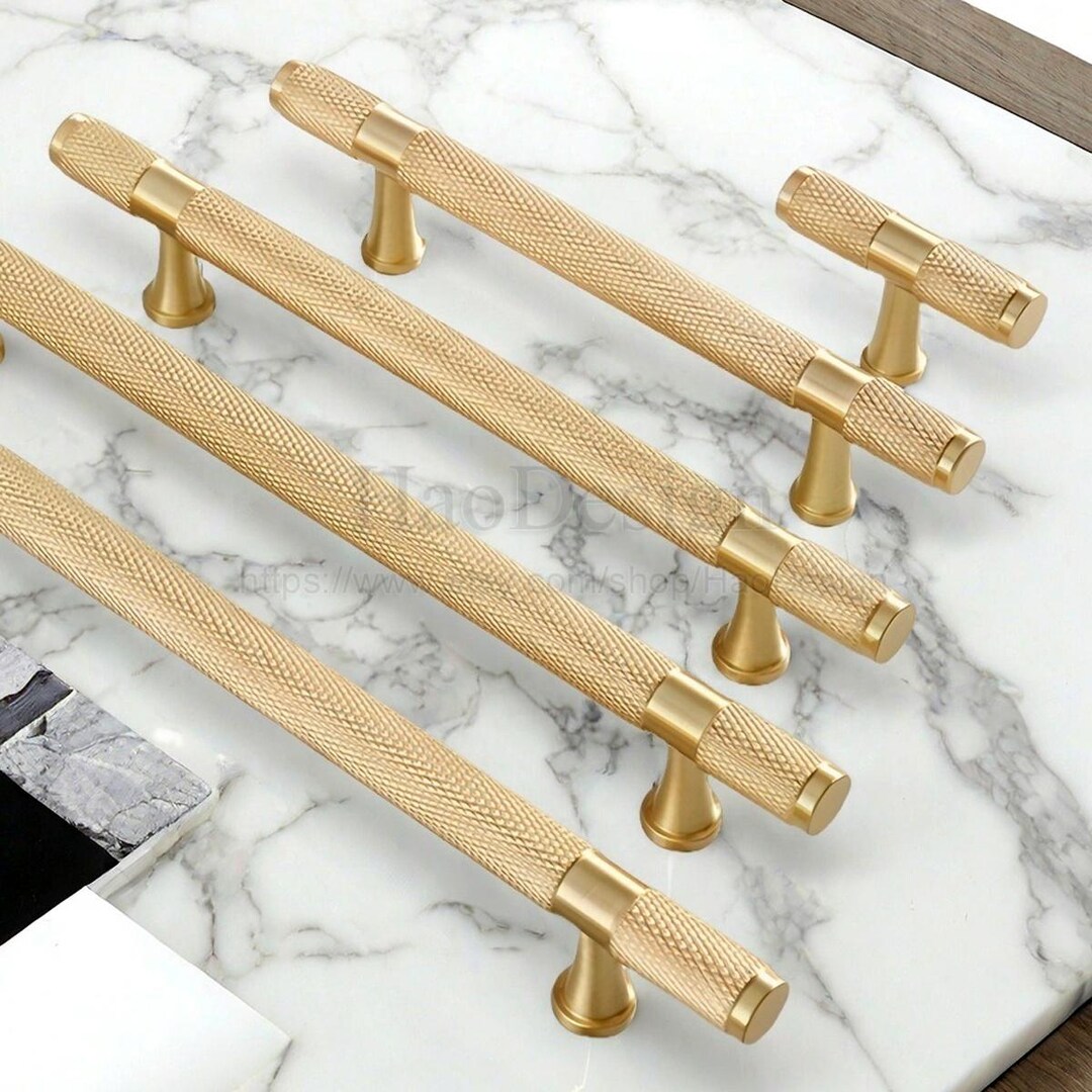 Solid Brass Knurled Cabinet Handles Pulls Knob Wardrobe Drawer Cabinet ...