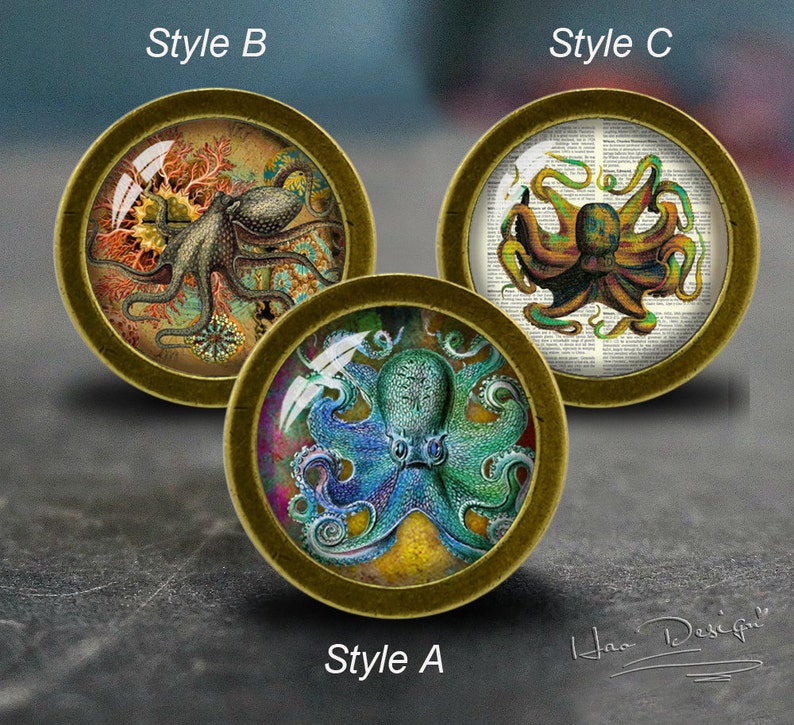 Octopus Drawer knobs/ Handmade Vintage Bronze Dresser knobs cabinet Dresser Knobs pull / Dresser Pull / Cabinet Knobs / Furniture Knobs image 1