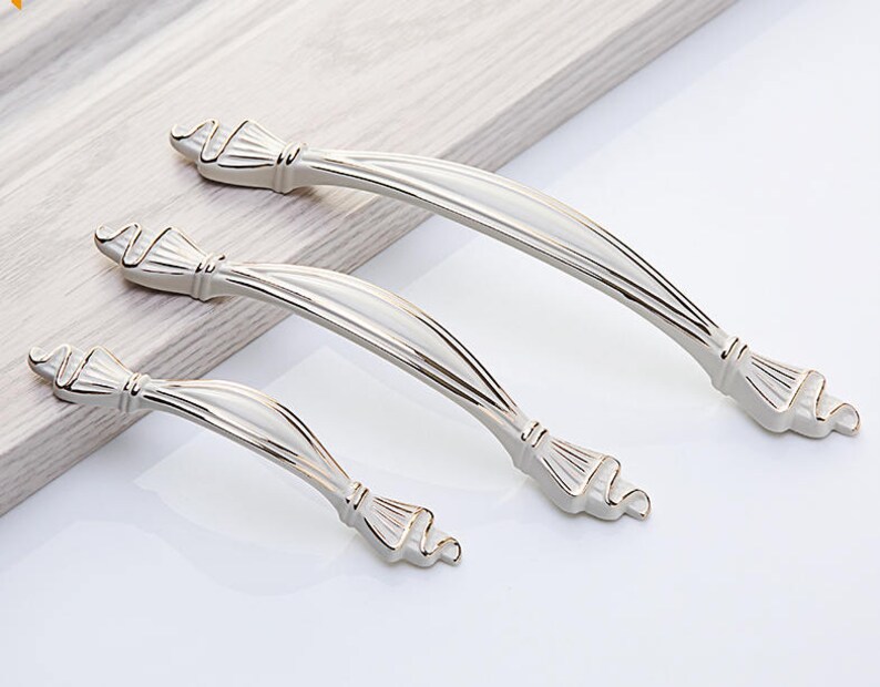 5 3.75 White Gold Dresser Handle Pull Knob Cabinet Drawer Pulls Handles Kitchen Cabinet Pull Handle Knob Furniture Hardware XM804