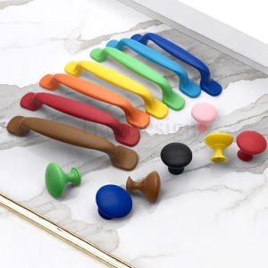 Colorful Knob Pulls handles drawer Wardrobe pull Kitchen cabinet handle Sideboard Dresser pull HandleChildren&#39;s Room pull Furniture Hardware