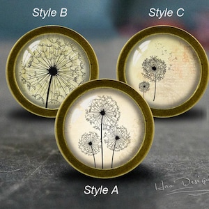 Dandelion --Drawer knobs/Handmade Vintage Bronze Dresser knobs cabinet Dresser Knobs pull / Dresser Pull / Cabinet Knobs / Furniture Knobs