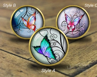 Butterfly -- Drawer knobs/ Handmade Vintage Bronze Dresser knobs cabinet Dresser Knobs pull / Dresser Pull / Cabinet Knobs / Furniture Knobs