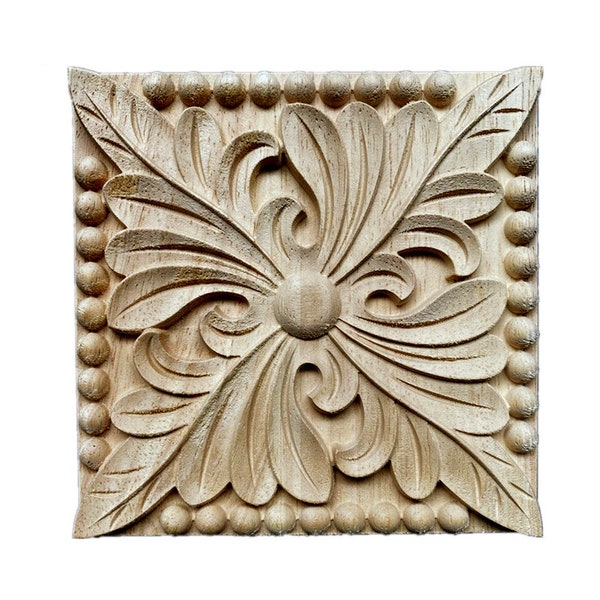 Carré Chic Embellissements en bois Meubles ornés Apliques Bois Onlay Meubles Garniture Fournitures Home Wall Embellissements De style européen décalcomanie