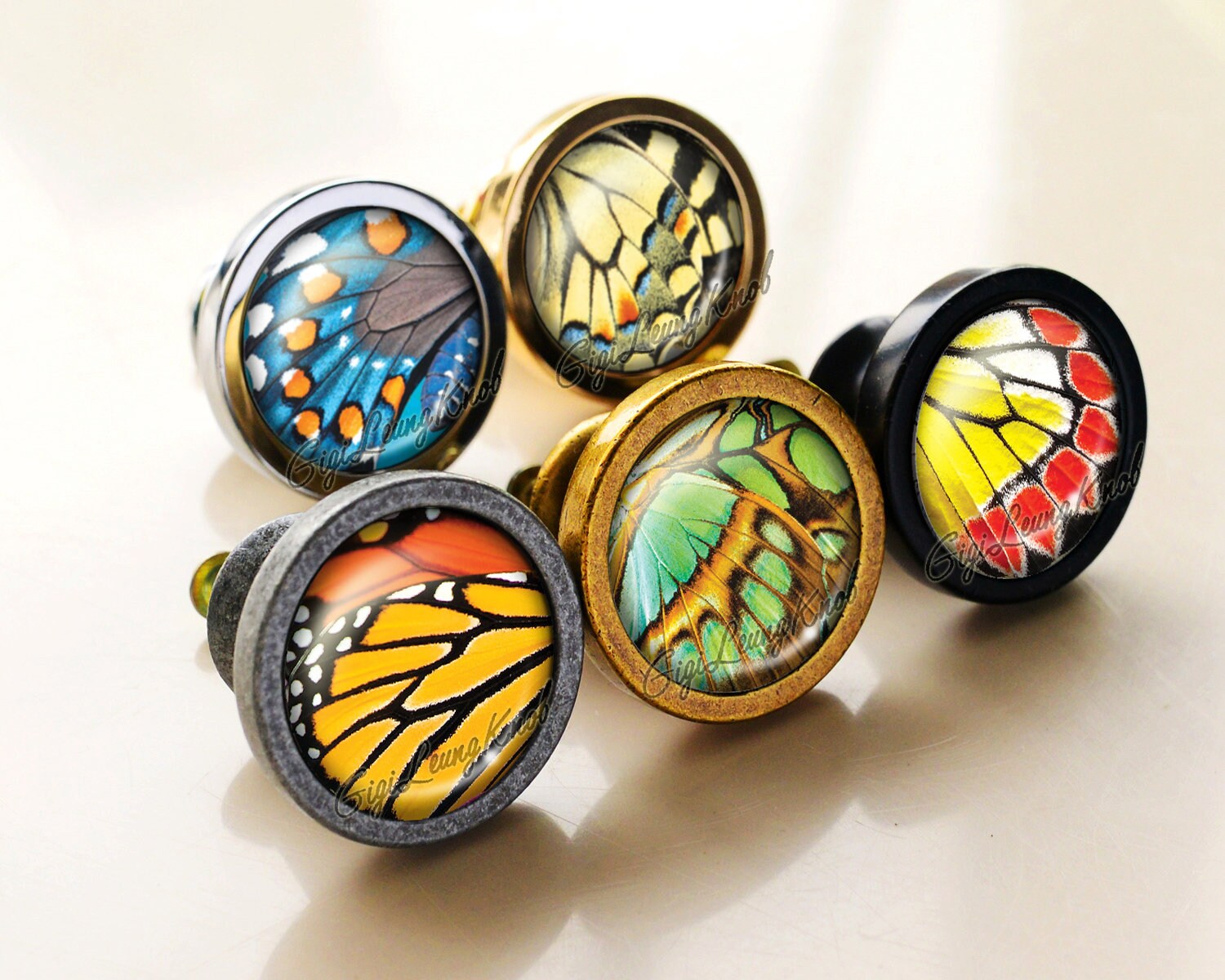 Butterfly wings knob/Drawer knobs/Handmade Vintage Bronze Etsy