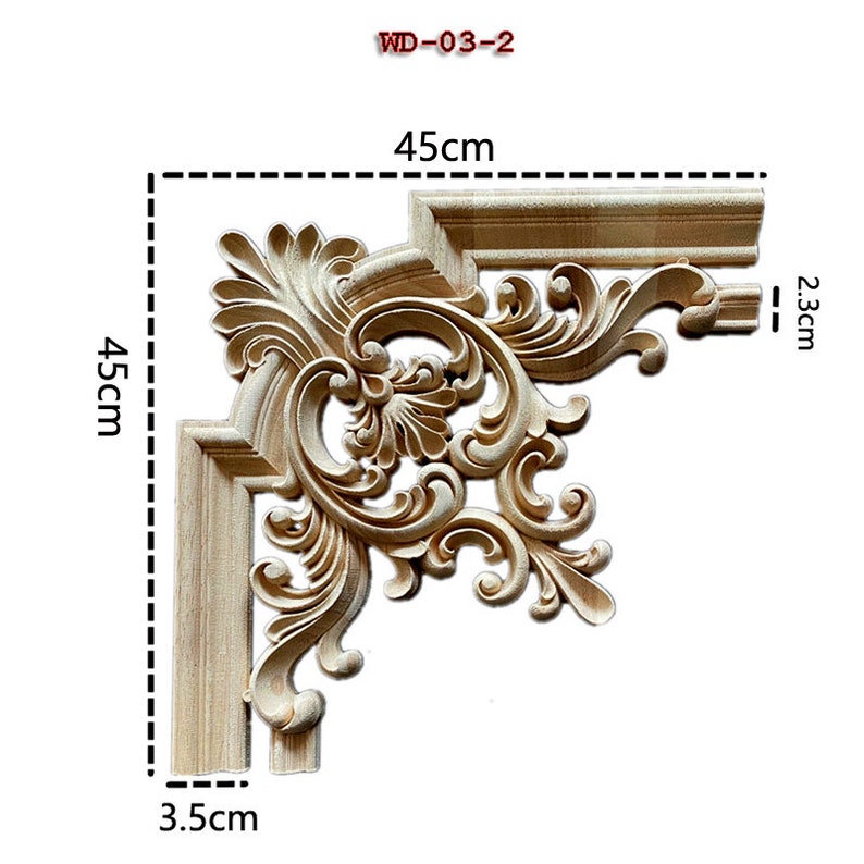 Square Chic Wood Embellishments Ornate Furniture Apliques Wood Etsy