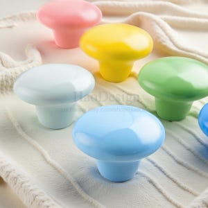 Preciosa perilla redonda de cerámica colorida para cajones de armarios infantiles, tiradores de armarios, tiradores de armarios, herrajes para muebles.