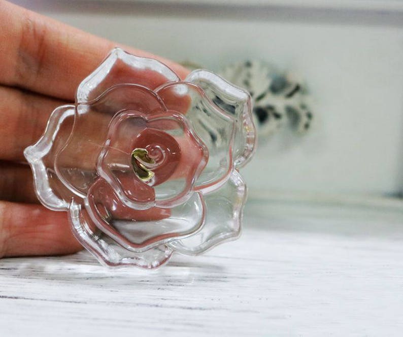 Bulles De Verre Vert Rond Chrome Hardware Commode Bouton