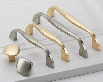 Cabinet Handles Brushed Nickel Cabinet Knobs Modern Cabinet Hardware Kitchen Cabinet Pulls Knob Cupboard Handles Drawer Handle Pulls W-133D