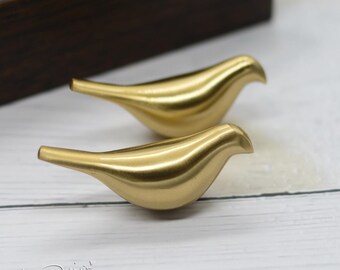 Messing vogelknoppen, keukenkastknoppen, messing ladeknop, ladegrepen, messing knoppen, handgrepen ladekast, knoppen kledingkast, meubelbeslag H104