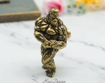 Massivem Messing Antiqued Bronze Pectoral Gorilla Knäufe Bodystocking Muskel Skulptur Skulptur Knäufe Messing Dresser Pulls Schrank Hardware
