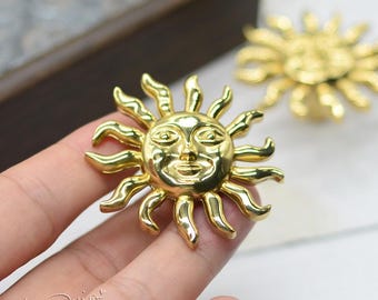 Brass Sun knobs,Sun drawer Handles,Brass knobs, brass Handles, drawer pull, door knob, Knobs Drawer Pulls Handle Cabinet Hardware H109
