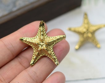 Reine Messing Seestern Schublade Schrank Knäufe Schrank Knäufe Kommode Knäufe Knäufe Schrank Knäufe Hardware H69