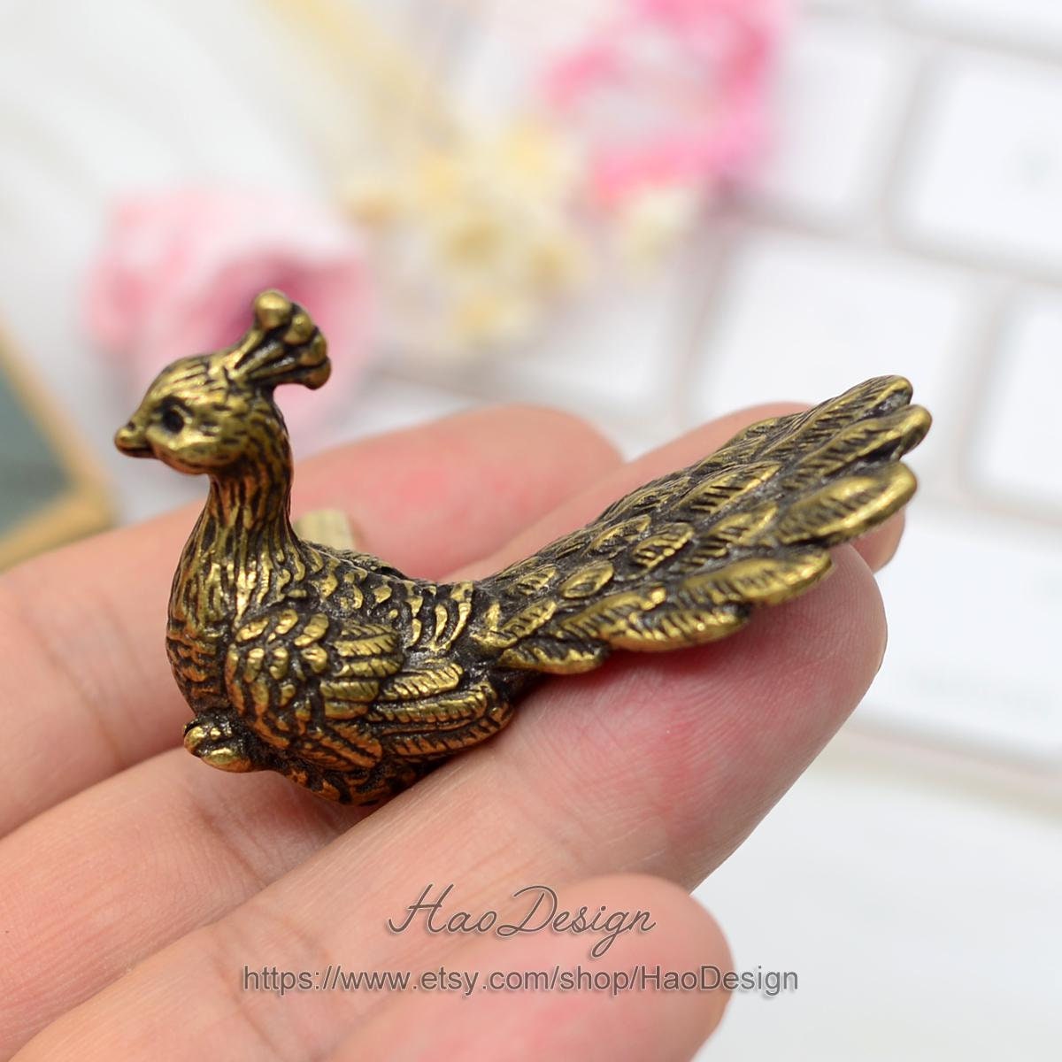 ブロンズソリッド真鍮ピーコックノブ、動物引き出し取手、真鍮ノブ